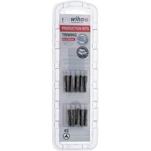 Wiha - 1/4" Drive, #2 Tri-Wing Screwdriver Bit - 1" OAL - All Tool & Supply