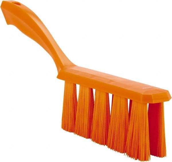 Vikan - 3.9" Bristle Length, Polyester Cleaning & Finishing Brush - 3" Long x 6-1/2" Wide Head, 13" OAL, Easy Grip Handle, Orange, Polypropylene Block - All Tool & Supply