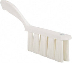 Vikan - 3.9" Bristle Length, Polyester Cleaning & Finishing Brush - 3" Long x 6-1/2" Wide Head, 13" OAL, Easy Grip Handle, White, Polypropylene Block - All Tool & Supply