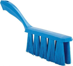 Vikan - 3.9" Bristle Length, Polyester Cleaning & Finishing Brush - 3" Long x 6-1/2" Wide Head, 13" OAL, Easy Grip Handle, Blue, Polypropylene Block - All Tool & Supply