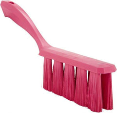 Vikan - 3.9" Bristle Length, Polyester Cleaning & Finishing Brush - 3" Long x 6-1/2" Wide Head, 13" OAL, Easy Grip Handle, Pink, Polypropylene Block - All Tool & Supply