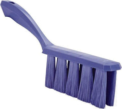 Vikan - 3.9" Bristle Length, Polyester Cleaning & Finishing Brush - 3" Long x 1-1/2" Wide Head, 13" OAL, Easy Grip Handle, Purple, Polypropylene Block - All Tool & Supply