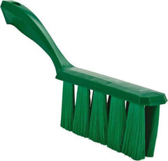 Vikan - 3.9" Bristle Length, Polyester Cleaning & Finishing Brush - 3" Long x 1-1/2" Wide Head, 13" OAL, Easy Grip Handle, Green, Polypropylene Block - All Tool & Supply