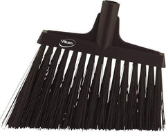 Vikan - 9-1/2" Wide, Black Polyester Bristles, Angled Broom - Water Resistant - All Tool & Supply