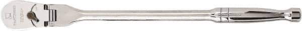 GearWrench - 1/2" Drive Pear Head Ratchet - Full Polish Chrome Finish, 17" OAL, 60 Gear Teeth, Full Polished Handle, Flex Head - All Tool & Supply