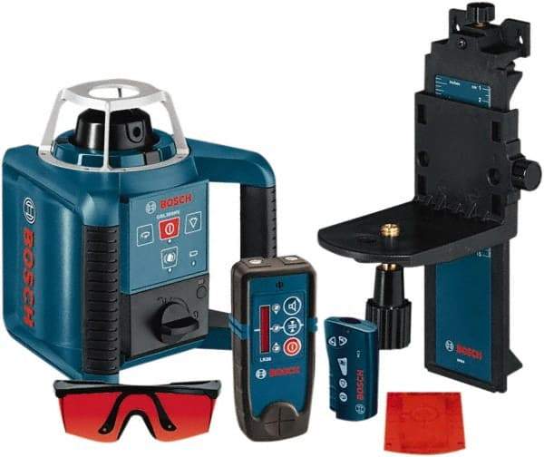 Bosch - 1,000' Measuring Range, 1/8" at 100' Accuracy, Self-Leveling Horizontal & Vertical Rotary Laser - ±5° Self Leveling Range, 1 Beam, 2-D Battery Included - All Tool & Supply