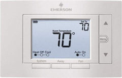 White-Rodgers - 50 to 99°F, 2 Heat, 2 Cool, Digital Nonprogrammable Thermostat - 20 to 30 Volts, 1.77" Inside Depth x 1.77" Inside Height x 5-1/4" Inside Width, Horizontal Mount - All Tool & Supply