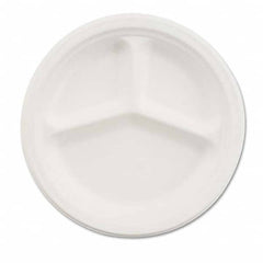 Chinet - Paper Dinnerware, 3-Comp Plate, 9 1/4" Diam, White, 500/Carton - All Tool & Supply