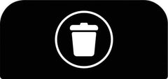 Rubbermaid - Trash Can Decal Message: Landfill - English, Text on Color, Black, Indoor & Outdoor, Apply to Metal, 1-25/32" Wide x 8-1/2" High - All Tool & Supply