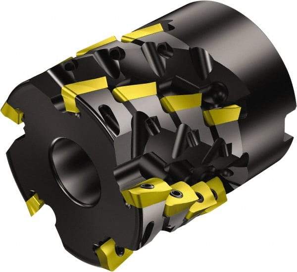 Sandvik Coromant - 3 Inserts, 44mm Cut Diam, 16mm Arbor Diam, 45mm Max Depth of Cut, Indexable Square-Shoulder Face Mill - 90° Lead Angle, 65.5mm High, R390-11.. Insert Compatibility, Series CoroMill 390 - All Tool & Supply