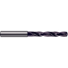 #12 Dia. × 6 mm Shank × 44 mm Flute Length × 82 mm OAL, 5xD, 140°, nano-FIREX, 2 Flute, Coolant Thru, Solid Carbide Drill - Exact Industrial Supply