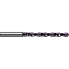 33/64″ Dia. × 14 mm Shank × 133 mm Flute Length × 182 mm OAL, 7xD, 140°, nano-FIREX, 2 Flute, Coolant Thru, Solid Carbide Drill - Exact Industrial Supply