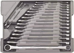 GearWrench - 17 Piece, 8mm to 25mm, 12 Point Combination Wrench Set - Metric Measurement Standard, Chrome Finish, Comes in Plastic Tray - All Tool & Supply