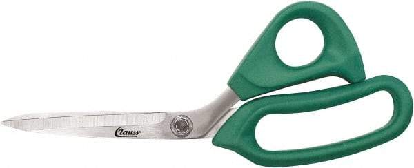 Clauss - 6" LOC, 9" OAL Stainless Steel Bent Shears - Rubber Offset Handle, For Paper, Fabric - All Tool & Supply