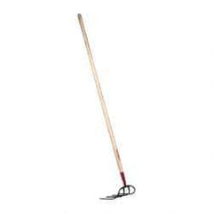 Razor-Back - Refuse Hook with 60" Straight Wood Handle - 4 Tines, 9" Tine Length - All Tool & Supply