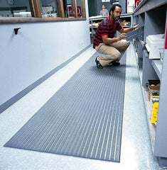 Wearwell - 60' Long x 4' Wide, Dry Environment, Anti-Fatigue Matting - Gray, Vinyl with Vinyl Sponge Base, Rounded on 4 Sides - All Tool & Supply