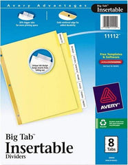 AVERY - 11 x 8-1/2" 8 Tabs, Double-Sided Gold Reinforcing Strip, Tab Divider - Clear Tabs, Buff Folder - All Tool & Supply