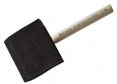 Made in USA - 4" Flat Foam Foam Paint Brush - 2-5/8" Bristle Length, 3-7/8" Wood Dowel Handle - All Tool & Supply