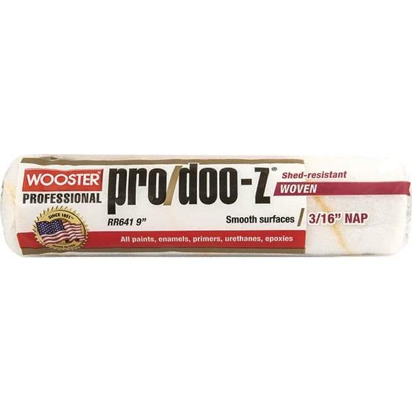 Wooster Brush - 3/16" Nap, 9" Wide Paint General Purpose Roller Cover - Smooth Texture, Fabric - All Tool & Supply