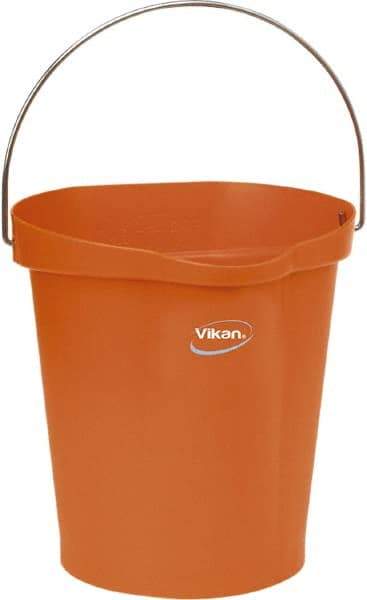 Vikan - 3 Gal, Polypropylene Round Orange Single Pail with Pour Spout - Handle Included - All Tool & Supply