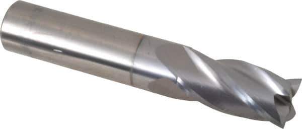 OSG - 5/8", 1-1/4" LOC, 5/8" Shank Diam, 3-1/2" OAL, 4 Flute, Solid Carbide Square End Mill - Single End, TiCN Finish, Spiral Flute, 30° Helix, Centercutting, Right Hand Cut, Right Hand Flute, Series 404 - All Tool & Supply