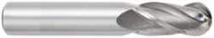 OSG - 1" Diam, 2-1/4" LOC, 4 Flute Solid Carbide Ball End Mill - TiCN Finish, Single End, 5" OAL, 1" Shank Diam, Spiral Flute - All Tool & Supply