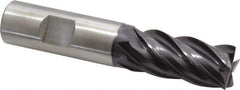 Accupro - 3/4", 1-5/8" LOC, 3/4" Shank Diam, 3-7/8" OAL, 4 Flute, Powdered Metal Square End Mill - Single End, TiAlN Finish, Spiral Flute, Variable° Helix, Centercutting, Right Hand Cut, Right Hand Flute - All Tool & Supply