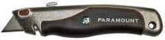 Paramount - Retractable Utility Knife - 2-3/8" Blade, Aluminum with Rubber Grip Insert Handle, 1 Blade Included - All Tool & Supply