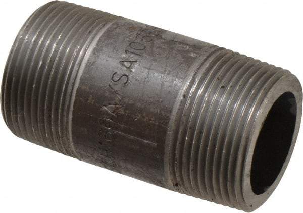 Value Collection - Schedule 160, 1-1/4" Diam x 3" Long Black Pipe Nipple - Threaded - All Tool & Supply