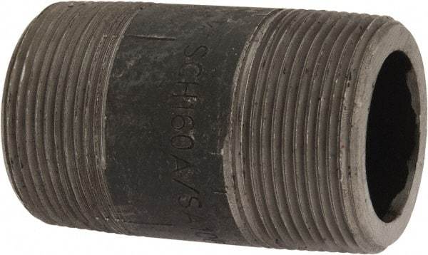 Value Collection - Schedule 160, 1-1/2" Diam x 3" Long Black Pipe Nipple - Threaded - All Tool & Supply