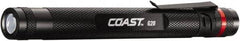 Coast Cutlery - White LED Bulb, 18 Lumens, Industrial/Tactical Flashlight - Black Aluminum Body, 2 AAA Batteries Included - All Tool & Supply