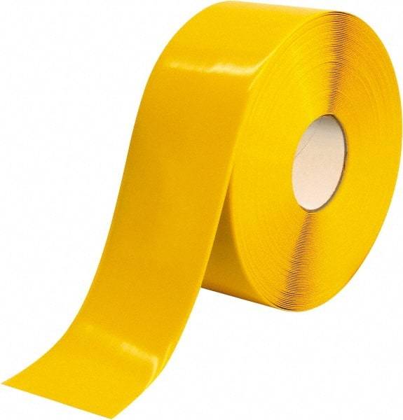 PRO-SAFE - Yellow Solid Color PVC Tape - 4" Wide x 100' Long x 50 mil Thick, General Traffic - All Tool & Supply