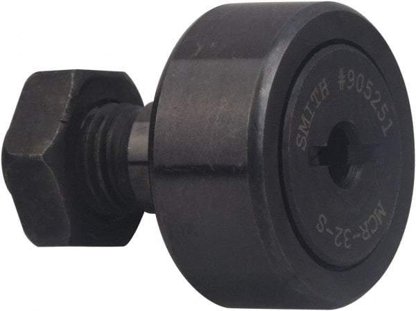 Accurate Bushing - 16mm Roller Diam x 11mm Width, 6mm Stud Diam x 16mm Length, Sealed Stud Cam Follower - Carbon Steel, 8mm Thread Length, M6 X 1 Thread, 28mm OAL, 6,400 N Dynamic Cap, 8,500 N Static Cap - All Tool & Supply