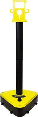 PRO-SAFE - 46-1/2" High, 3" Pole Diam, Warning Post - 55-1/4" Base Diam, Triangle Plastic Base, Black Plastic Post, For Outdoor Use - All Tool & Supply