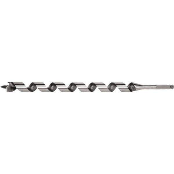 Irwin - 11/16", 7/16" Diam Hex Shank, 24" Overall Length with 21" Twist, Utility Auger Bit - All Tool & Supply