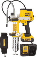 DeWALT - 10,000 Max psi, Flexible Battery-Operated Grease Gun - 16 oz Capacity, Bulk & Cartridge Fill, Includes DCB204 Battery, Fast Charger, Shoulder Strap & Kit Box - All Tool & Supply