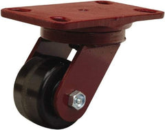 Hamilton - 3-1/4" Diam x 2" Wide x 5-1/4" OAH Top Plate Mount Swivel Caster - Phenolic, 700 Lb Capacity, Straight Roller Bearing, 4-1/2 x 6-1/2" Plate - All Tool & Supply