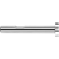 Harvey Tool - 1-1/2" Cut Diam, 1/16" Cut Width, 1/2" Shank, Straight-Tooth Woodruff Keyseat Cutter - Exact Industrial Supply