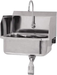 SANI-LAV - 17" Long x 14" Wide Inside, 1 Compartment, Grade 304 Stainless Steel Hands Free Hand Sink - 18 Gauge, 19" Long x 18" Wide x 21" High Outside, 7" Deep - All Tool & Supply