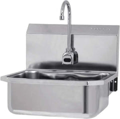 SANI-LAV - 17" Long x 14" Wide Inside, 1 Compartment, Grade 304 Stainless Steel Hands Free Hand Sink - 18 Gauge, 19" Long x 18" Wide x 21" High Outside, 7" Deep - All Tool & Supply