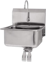 SANI-LAV - 19" Long x 16" Wide Inside, 1 Compartment, Grade 304 Stainless Steel Hands Free Hand Sink - 18 Gauge, 21" Long x 20" Wide x 24" High Outside, 10" Deep - All Tool & Supply