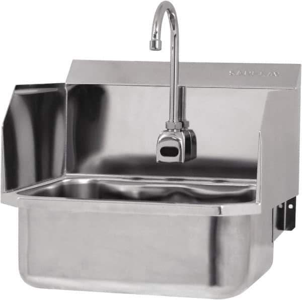 SANI-LAV - 17" Long x 14" Wide Inside, 1 Compartment, Grade 304 Stainless Steel Hands Free Hand Sink - 18 Gauge, 19" Long x 18" Wide x 21" High Outside, 7" Deep - All Tool & Supply