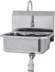 SANI-LAV - 17" Long x 14" Wide Inside, 1 Compartment, Grade 304 Stainless Steel Hands Free Hand Sink - 18 Gauge, 19" Long x 18" Wide x 21" High Outside, 7" Deep - All Tool & Supply