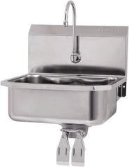 SANI-LAV - 17" Long x 14" Wide Inside, 1 Compartment, Grade 304 Stainless Steel Hands Free Hand Sink - 18 Gauge, 19" Long x 18" Wide x 21" High Outside, 7" Deep - All Tool & Supply