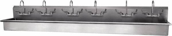 SANI-LAV - 117" Long x 16-1/2" Wide Inside, 1 Compartment, Grade 304 Stainless Steel Hand Sink - 16 Gauge, 120" Long x 20" Wide x 18" High Outside, 8" Deep - All Tool & Supply