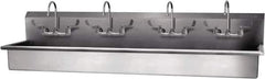 SANI-LAV - 77" Long x 16-1/2" Wide Inside, 1 Compartment, Grade 304 Stainless Steel Hand Sink-Wall Mount - 16 Gauge, 80" Long x 20" Wide x 18" High Outside, 8" Deep - All Tool & Supply