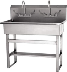 SANI-LAV - 37" Long x 16-1/2" Wide Inside, 1 Compartment, Grade 304 Stainless Steel Hands Free Hand Sink - 16 Gauge, 40" Long x 20" Wide x 45" High Outside, 8" Deep - All Tool & Supply