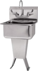 SANI-LAV - 19" Long x 16" Wide Inside, 1 Compartment, Grade 304 Stainless Steel Hand Sink-Pedestal Mount - 18 Gauge, 21" Long x 20" Wide x 46" High Outside, 10" Deep - All Tool & Supply