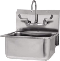 SANI-LAV - 19" Long x 16" Wide Inside, 1 Compartment, Grade 304 Stainless Steel Hand Sink-Wall Mount - 18 Gauge, 21" Long x 20" Wide x 24" High Outside, 10" Deep - All Tool & Supply