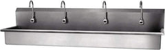 SANI-LAV - 77" Long x 16-1/2" Wide Inside, 1 Compartment, Grade 304 Stainless Steel Hands Free Hand Sink - 16 Gauge, 80" Long x 20" Wide x 18" High Outside, 8" Deep - All Tool & Supply